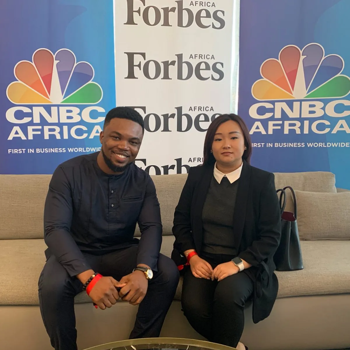 Sydney on the CNBC Africa and Forbes Africa set