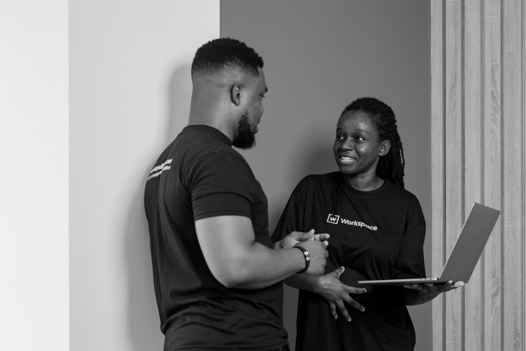 Sydney working with a colleague at Workspace Global